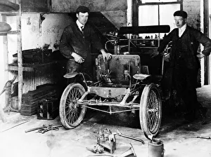 New Orleans Prints: 1900 New Orleans car under construction, (c1900?)