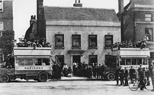 Commercial Vehicles Prints: 1909 Clarkson steam buses. Creator: Unknown