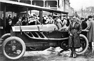 Campbell Collection: 1912 Lorraine Dietrich Blue Bird at Brooklands with Malcolm Campbell. Creator: Unknown