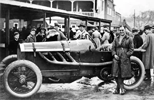 1912 Lorraine Dietrich Blue Bird at Brooklands with Malcolm Campbell. Creator: Unknown 1912 Lorraine Dietrich Blue Bird at Brooklands with Malcolm Campbell. Creator: Unknown