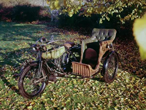 Sidecar Prints: 1913 BAT motorcycle with wicker sidecar