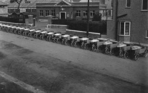 1920 Gallery: 1920 Grahame - White cyclecars outside factory in Hendon. Creator: Unknown