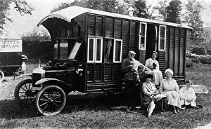 Camping Prints: 1920 Morris Oxford camper van conversion by Hutchings. Creator: Unknown