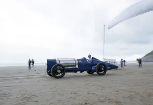 1925 Sunbeam 350 hp driven by Don Wales at Pendine Sands 2015. Creator: Unknown