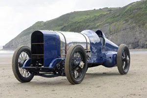 1925 Sunbeam 350 hp driven by Don Wales at Pendine Sands 2015. Creator: Unknown