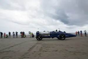 1925 Sunbeam 350 hp driven by Ian Stanfield at Pendine Sands 2015. Creator: Unknown
