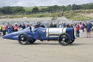 1925 Sunbeam 350 hp driven by Ian Stanfield at Pendine Sands 2015. Creator: Unknown