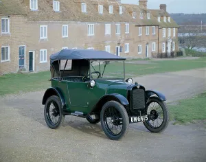Terraced House Prints: A 1929 Austin 7 in front of a row of terraced houses