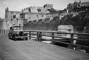 Ac Cars Ltd Gallery: 1932 Austin 12 / 4 saloon, Castle Cornet, St Peter Port, Guernsey, Channel Islands