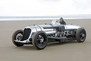 Carmarthenshire Prints: 1933 Napier Railton at Pendine Sands, July 2015. Creator: Unknown