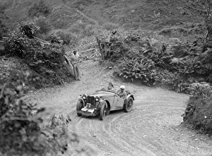 Motor Racing Team Prints: 1934 MG PA of the Cream Cracker team taking part in a motoring trial in Devon, late 1930s