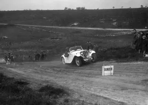Singer 9 Prints: 1934 Singer Le Mans competing in a motoring trial, Bagshot Heath, Surrey, 1930s. Artist
