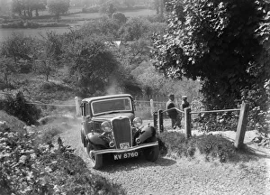 Ibberton Hill Prints: 1934 Singer saloon taking part in a West Hants Light Car Club Trial