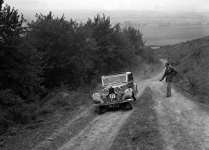 1934 Talbot 110 3377 cc competing in a Talbot CC trial. Artist: Bill Brunell