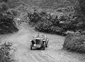 Motor Racing Team Prints: 1935 MG PB of the Cream Cracker Team taking part in a motoring trial in Devon, late 1930s