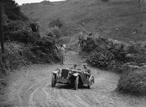 Hairpin Bend Prints: 1935 Singer Le Mans 2-seater taking part in a motoring trial