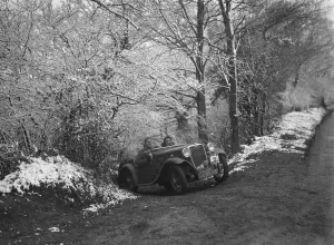 Singer 9 Prints: 1935 Singer Le Mans taking part in a motoring trial, late 1930s. Artist: Bill Brunell