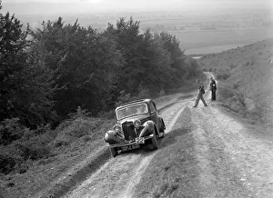 1936 Talbot 10 1185 cc competing in a Talbot CC trial. Artist: Bill Brunell