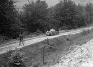 1936 Talbot 10 1185 cc competing in a Talbot CC trial. Artist: Bill Brunell