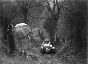 1937 Frazer-Nash BMW 319 / 55 taking part in the Petersfield Trial, 1938. Artist: Bill Brunell