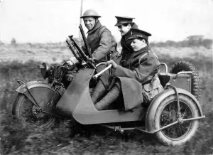 Side Car Prints: 1940 Norton G33 Bren Gune sidecar military. Creator: Unknown