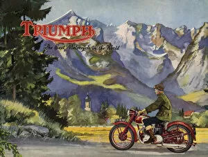 Triumph Gallery: 1948 Triumph 5T speed twin brochure. Creator: Unknown