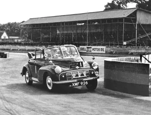 Goodwood Prints: 1952 Morris Minor MM Convertible on Brighton Rally at Goodwood. Creator: Unknown