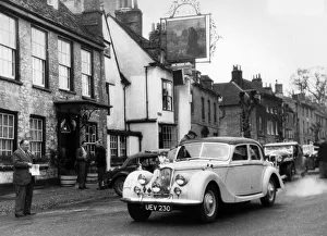 Riley Prints: 1952 Riley 2. 5 litre on 1954 Lancia club spring rally. Creator: Unknown