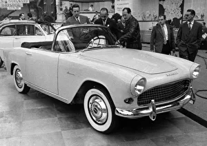 Motorshow Prints: 1953 Simca Aronde convertible. Creator: Unknown
