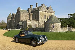 Jaguar Prints: 1954 Jaguar XK140 outside Palace House, Beaulieu