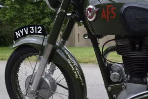 1954 Matchless G3 LS Auxiliary Fire Service motorcycle. Creator: Unknown