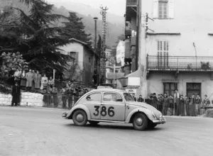 1954 Prints: 1954 Monte Carlo Rally, Volkswagen Beetle. Creator: Unknown
