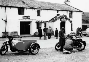 Repair Prints: 1954 RAC Norton motor bike and side-car, (c1954?)