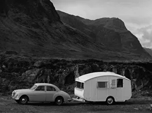 1955 MG ZA Magnette with 1954 Pipit Caravan. Creator: Unknown