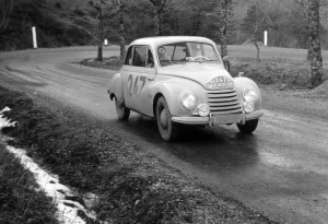 1956 DKW Sonderklasse on Monte Carlo Rally. Creator: Unknown 1956 DKW Sonderklasse on Monte Carlo Rally. Creator: Unknown