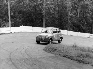 Corner Prints: 1956 Fiat 600 racing at Silverstone, Northamptonshire, 1957