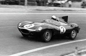 Number 3 Prints: 1957 Jaguar D type Ecurie Ecosse, Le Mans winning car driven by Flockhart-Bueb