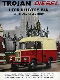 Commercial Vehicles Prints: 1957 Trojan diesel van brochure. Creator: Unknown