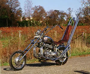 Vineyard Prints: 1958 Ariel Square 4 Chopper motorcycle