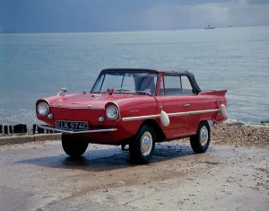 Amphibious Prints: A 1965 Amphicar at the water's edge