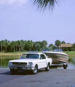 Towing Prints: 1967 Ford Mustang towing a boat