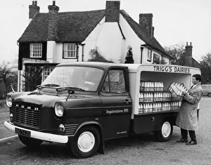 Ford Prints: 1967 Ford Transit milk float. Creator: Unknown