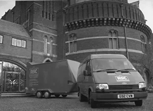 Ford Transit Gallery: 1991 Ford Transit van and trailer. Creator: Unknown