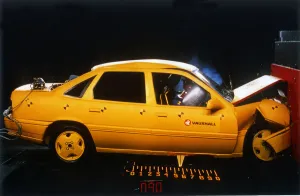 1990s Gallery: 1993 Vauxhall Cavalier crash test. Creator: Unknown