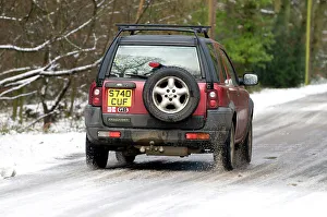 Four Wheel Drive Prints: 1998 Land Rover Freelander driving on icy road 2009