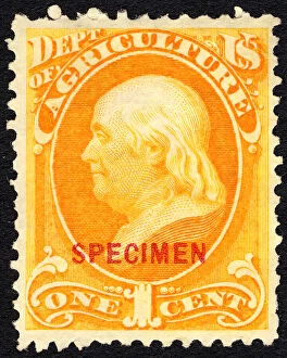 1c Franklin Agriculture Department special printing single, 1875. Creator: Unknown