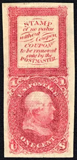 Collecting Gallery: 1c Franklin Bowlsby coupon essay, c. 1867. Creator: Unknown