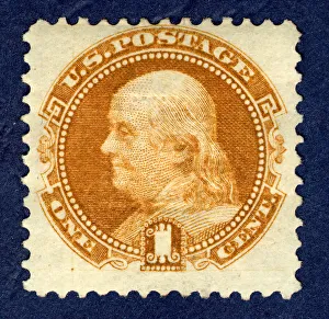 1c Franklin G Grill single, 1869. Creator: National Bank Note Company 1c Franklin G Grill single, 1869. Creator: National Bank Note Company