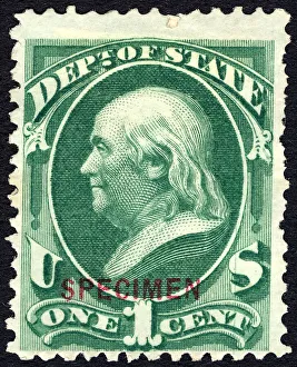 1c Franklin State Department special printing single, 1875. Creator: Unknown 1c Franklin State Department special printing single, 1875. Creator: Unknown