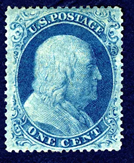 1c Franklin type II single, 1857. Creator: Toppan, Carpenter & Company 1c Franklin type II single, 1857. Creator: Toppan, Carpenter & Company